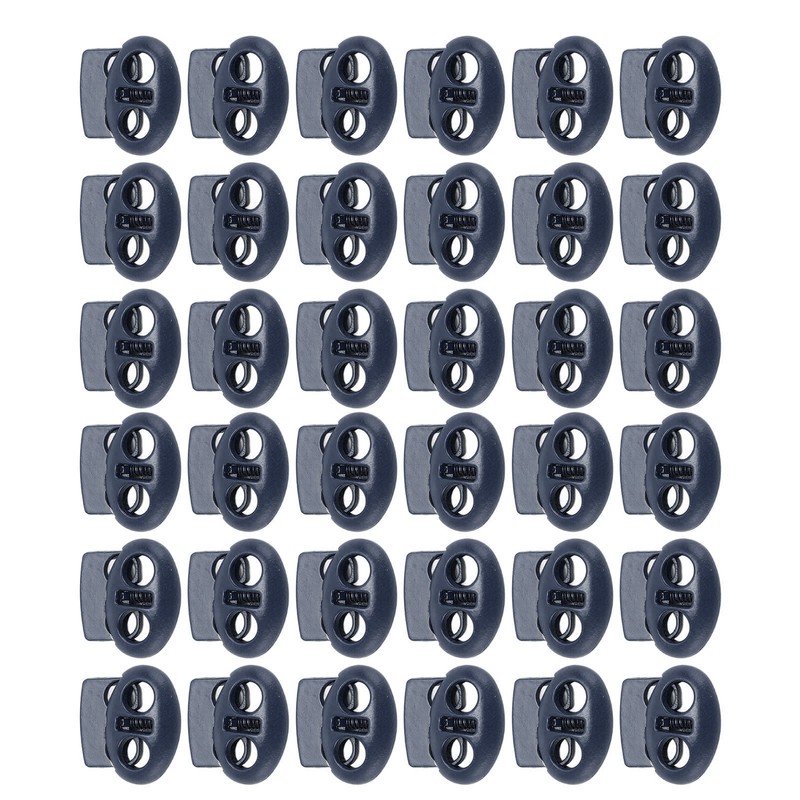 30pcs Metal Cord Lock End Toggle Double Hole Spring Stopper