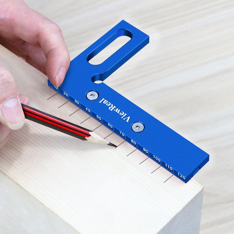 ViewReal Aluminum Carpenter Square with 3D Multi-Angle Layout Measuring Ruler