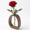 Solid Wood Frame Glass Test Tube Vase Desk Hydroponic Plant