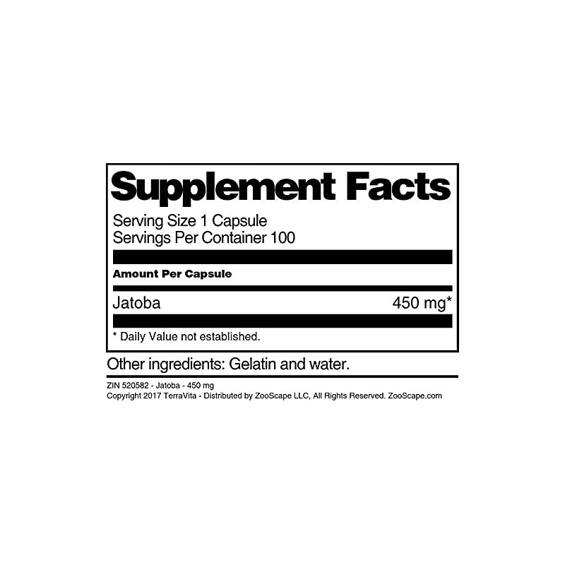 Jatoba - 450 mg (100 Capsules, ZIN: 520582)