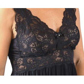 Shadowline Silhouette Gown and Peignoir Set (51737), Black, 1X