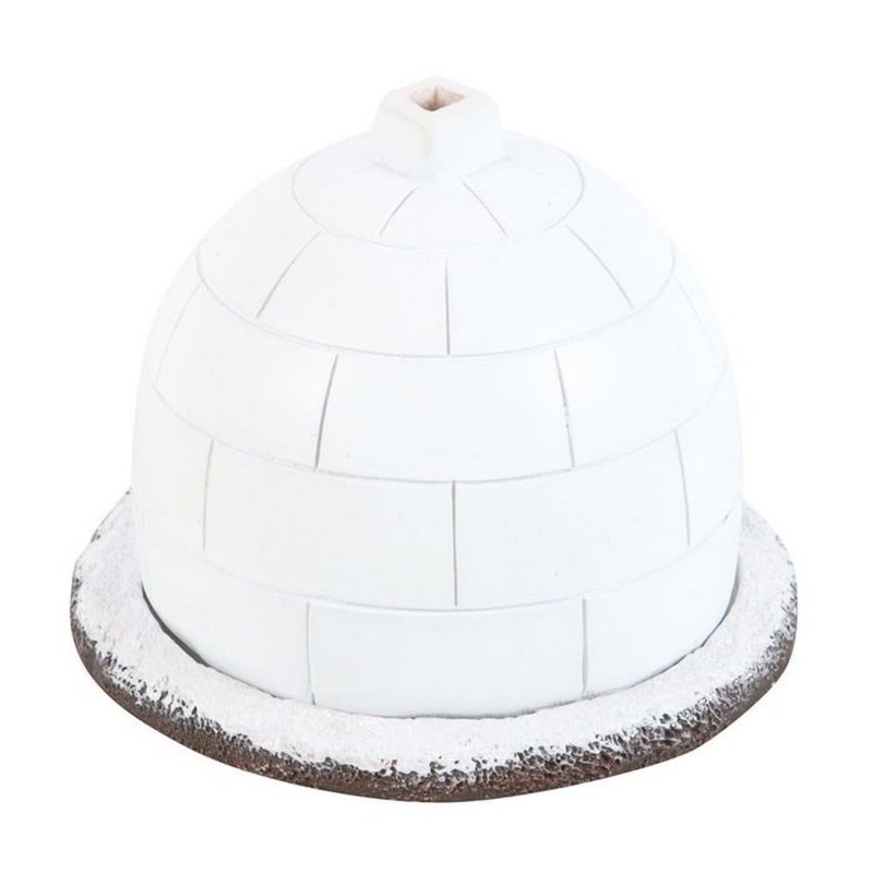 Winter Igloo Incense Cone Burner - Handcrafted Ceramic, Smoke Dispersion,
