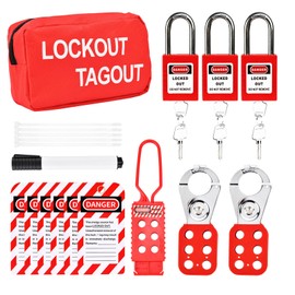 Lockout Tagout Kit, WenzhiIoT Lock Out Tag Out Kits Electrical, Group Lockout Hasps, Loto Tags, Lock Out Tag Out Padlocks (2 Key Per Lock), Zip Ties for Safe Electrical Locking