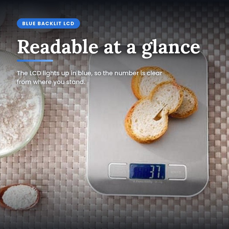 Digital Kitchen Scale, 1g Precision Food Scale with LED Display,