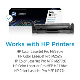 HP 201X Black High-Yield Toner Cartridge Printers | Works with Color LaserJet Pro M252; Color LaserJet Pro MFP M277 Series | CF400X