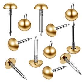 20 Pcs Retro Solid Pure Brass Tacks, Antique Upholstery Tacks for Furniture, Carpet, Wood Crafts & DIY Projects (1/2", 12mm, Gold)