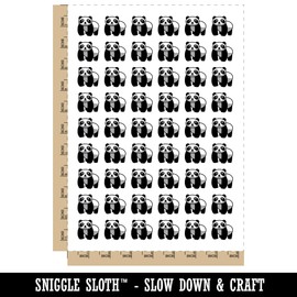Panda Walking Doodle Temporary Tattoo Water Resistant Fake Body Art Set Collection - 54 1" Tattoos (1 Sheet)