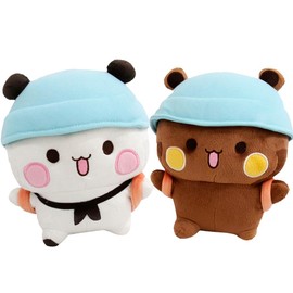 Hojalis Bubu Dudu Cuddly Toy, 2 Pieces Bubu Dudu Plush, Charming Soft Plush Toy Cushion, Plushies Bear Panda for Children's Gift, Birthday Party Gifts for Boys and Girls