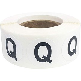 Letter Q Inventory Labels .75 Inch Round Circle Dots 500 Adhesive Stickers