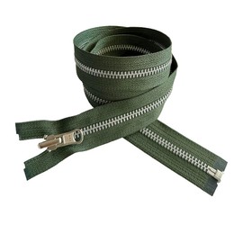 #5 Aluminum Metal YKK Medium Weight Inside/Outside Reversible Slide Jacket Zipper Separating (1 Zipper) Color Black Olive #567W Choose Your Length (Black Olive #567W, 23" Inches)