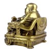 STCREE Chinese Feng Shui Brass Statue Sitting Laughing Buddha Statue