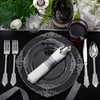 Morejoy 350PCS Clear Silver Plastic Plates - Silver Disposable Plates
