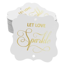 Inkdotpot Real Gold Foil Let Love Sparkle Wedding Tags Favor Bracket Shape Hang Pack Of 100 Paper Tags