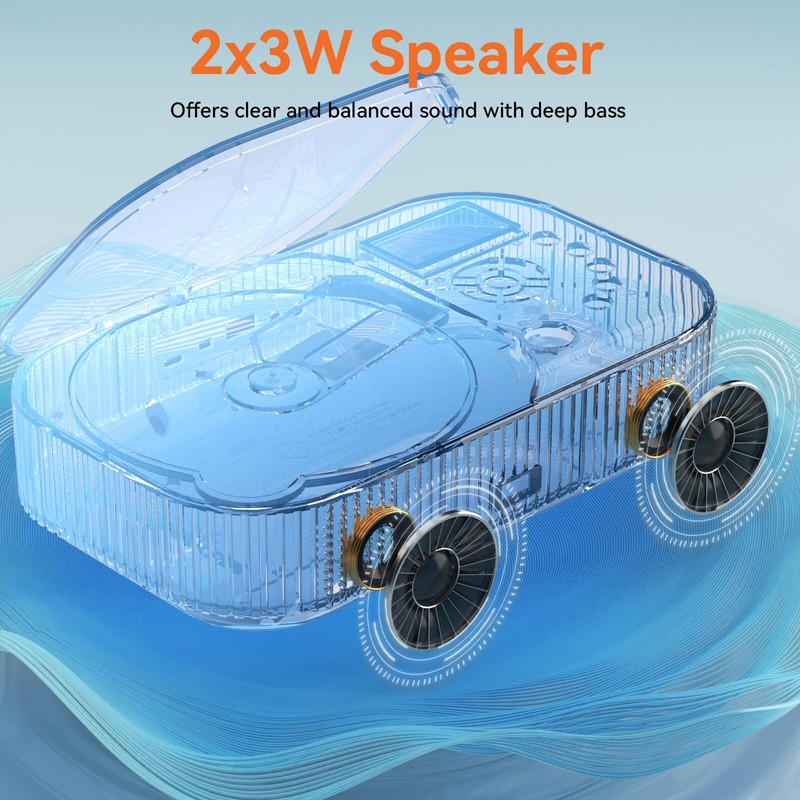 CD Player Portable,MONODEAL Dual Stereo Speakers Portable CD Player with