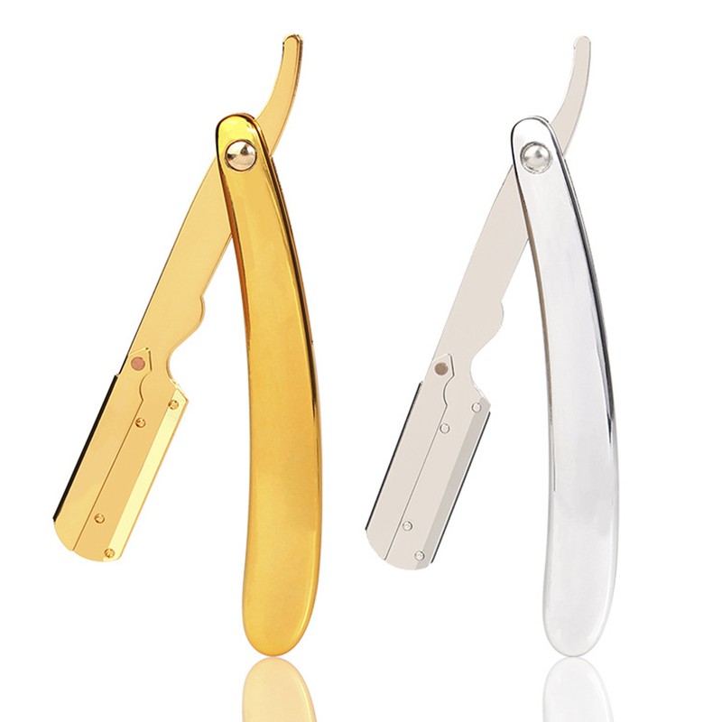 1PC Traditional Manual Shaver Professional Straight Edge Stainless Steel Sharp