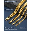 Cuban Link Chain 22inch Stainless Steel Mens Golden Necklace Mens