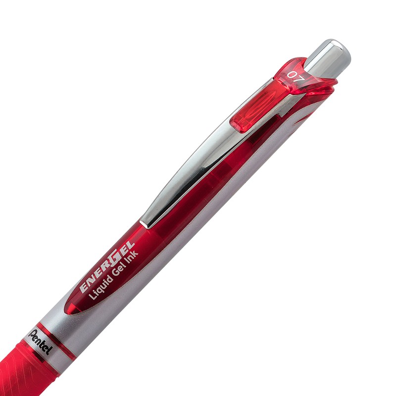 Pentel EnerGel RTX (0.7mm) Med Line, Metal Tip, Red Ink