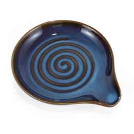 RENEWREVITAL Renewrevital Spoon Rest, Porcelain Spoon Holder for Stove Top, 5 Inch Heat-Resistant Cooking Spoon Rest for Kitchen Counter Decor and Accessories, Glazed Blue