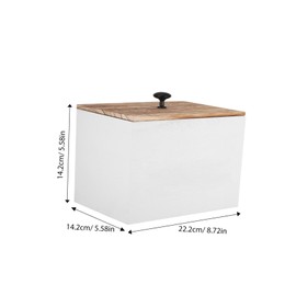 ABOOFAN Wooden Cotton Swabs Holder with Lid Compartment Organizer for Cotton Balls Pads Swabs Makeup Vanity Desktop Storage Neat Space Saving Design