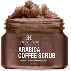 Botanic Hearth- Exfoliante corporal de café arábico Exfoliante corporal que actúa como exfoliante corporal y ayuda a hidratar la piel, el acné, la celulitis, las cicatrices de piel muerta y las arruga