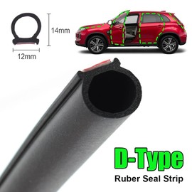 AUTOXBERT 20FT(6M) Universal Car Rubber Seal Strip Big D-Shape Door Seal Weather Strip Window Soundproof Noise Insulation Seals for Auto Door Trunk Hood
