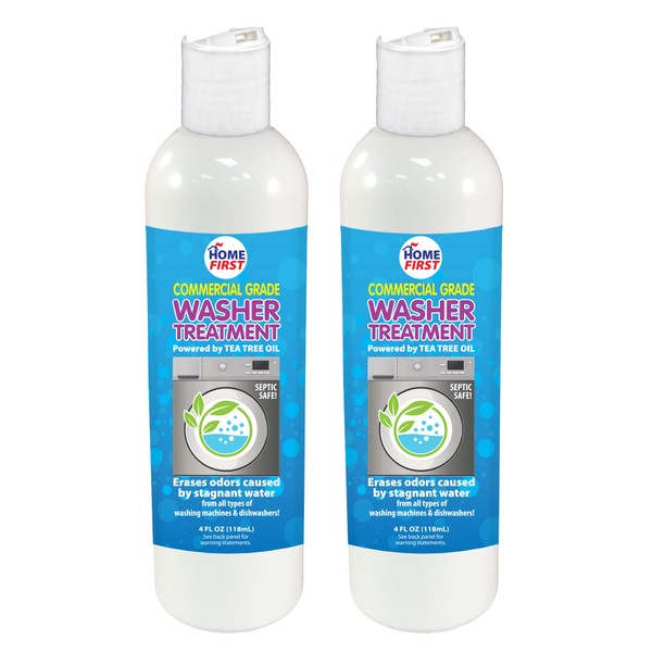 Heavy Duty Washing Machine Cleaner - 2 Treatments/Bottle Helps Remove Odor Causing Residue and the Smell of Stagnant Water Even Behind The Drum of Your Front or Top Load Washing Machine - 2 Pack