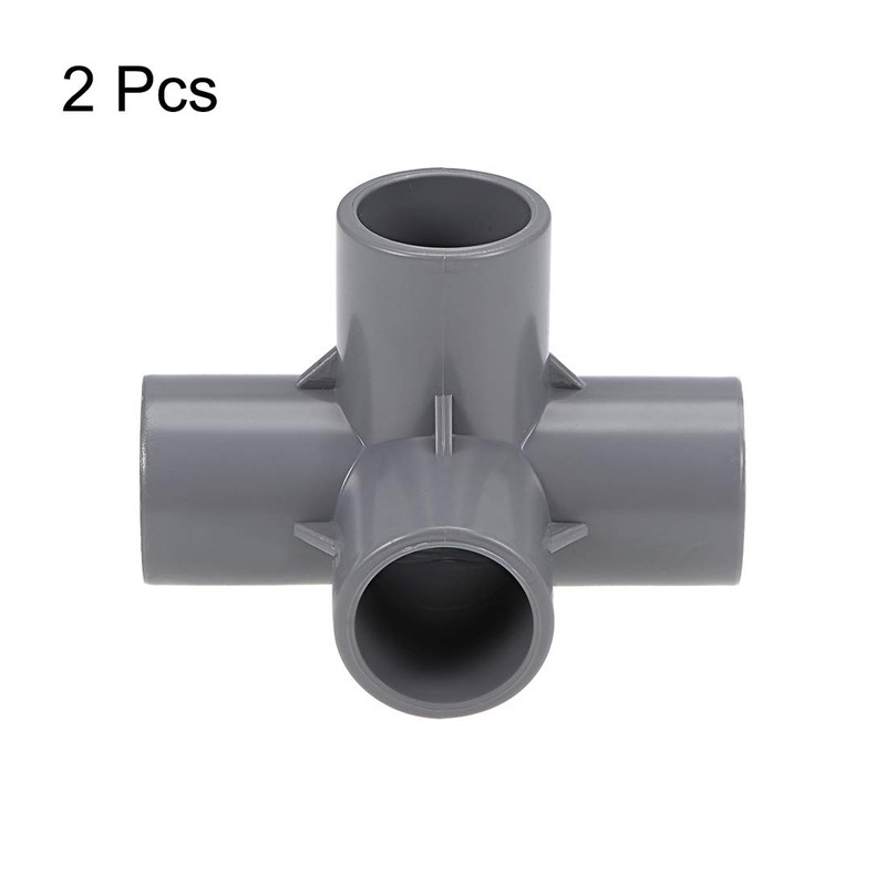 sourcing map 4-Way Elbow PVC Pipe Fitting Furniture Grade 20mm