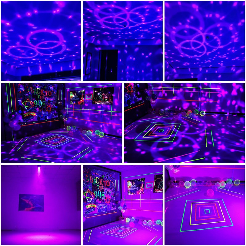 DJPTYGCK 2 in 1 Glow Party Black Light Disco Ball