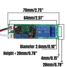 1pc DC 12V/24V Adjustable Cycle Times Switch Module Delay On/Off Timer Delay Switch Module 6 Types Optional (DC5V 0-30mins) (DC12V 0-24hours)