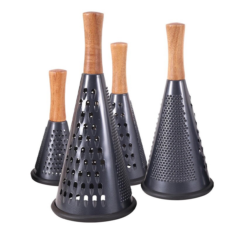 Cone Cheese Grater with Handle Stainless Steel Grater Triple Function
