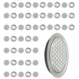 50Pcs Air Vents 2 Inch(53mm) Circular Soffit Vent Stainless Steel Round Vent Mesh Hole Louver for Kitchen Bathroom Cabinet Wardrobe(Flat)