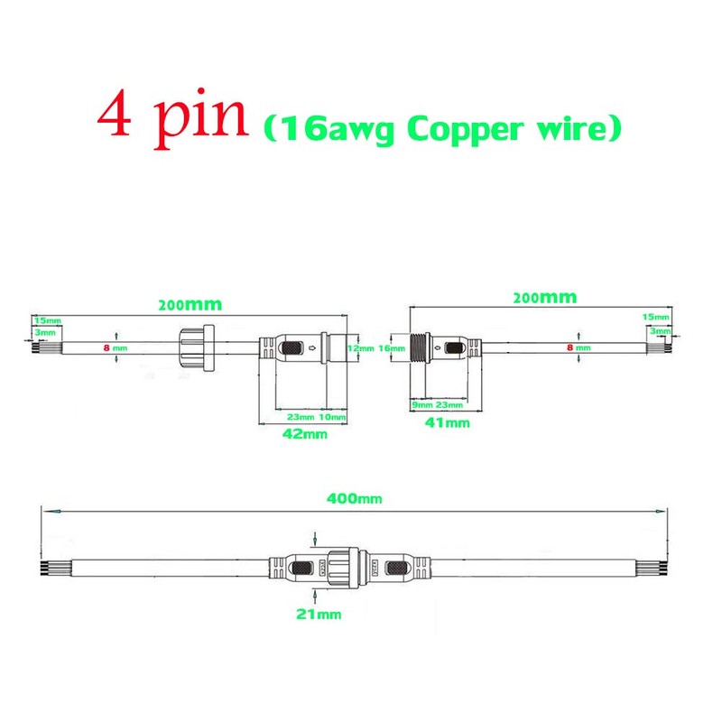 dstfuy 4 Wire Plug Connector,16AWG Male Female Plug LED Connector