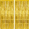 Premium Gold Tinsel Foil Fringe Curtains (2 Pack) – 3.28