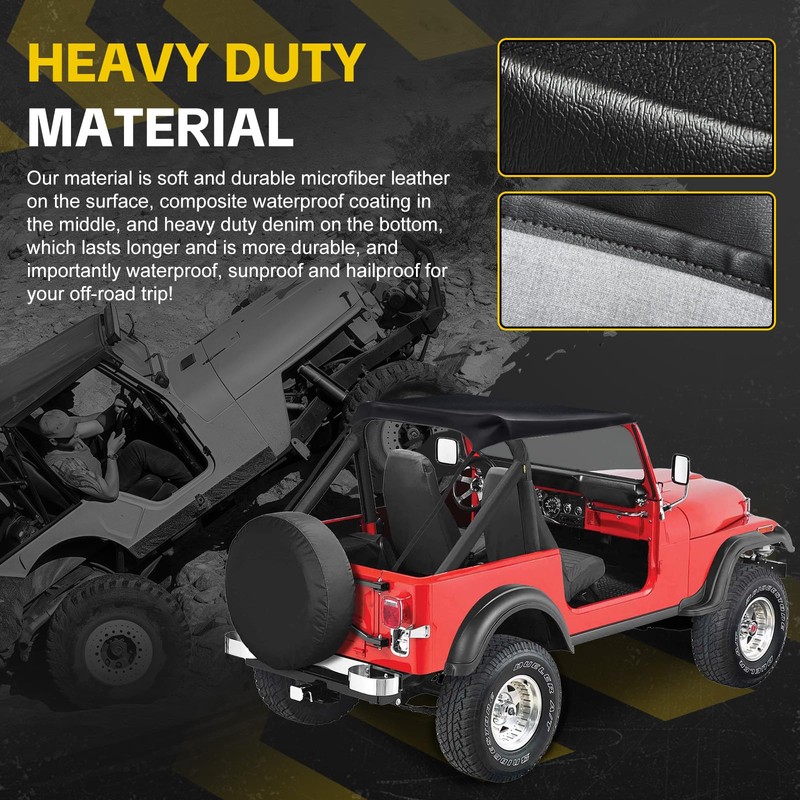 Bimini Soft Top Compatible with 1976-1986 CJ7, 1981-1985 Scrambler CJ8,