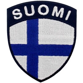 Finnish Shield Flag Embroidered Iron-On / Sew On Patch