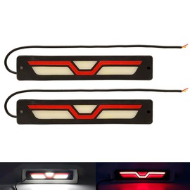 NSKANQI 2pcs COB DRL Flexible Car LED Daytime Running Lights Fog Lamp Waterproof Auto Day Light White Red 12V Cars Running Light