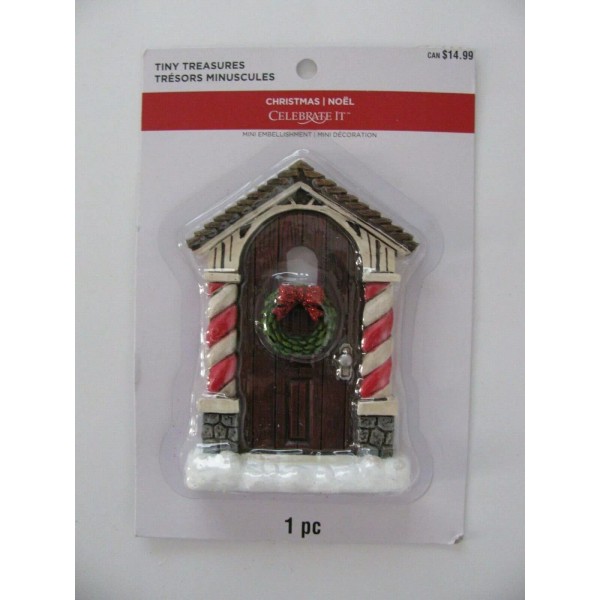 Celebrate It Tiny Treasures Christmas Decorated Door w/Wreath NIP