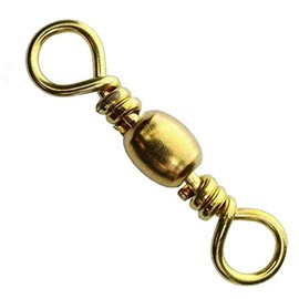 AGOOL Fishing Barrel Swivels - 50/100 pcs Rolling Ball Bearing Fishing Swivel with Solid Ring Hook Line Connector Copper with Stainless Steel Black Nickle Coated Test Strength 35-105lbs (50pcs, 1#)