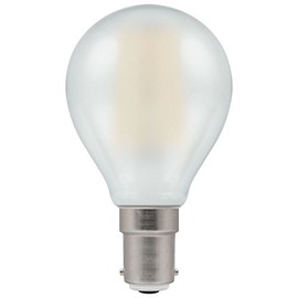Crompton Lamps - LED Filament Round Dimmable 5W SBC-B15d Pearl Filament (40W Equivalent) 2700K Warm White 470lm - 1 bulb