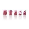 24pcs French Tip Press-On Nails - Short, Charms, Bow, Flower
