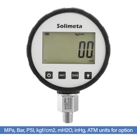 Solimeta High Pressure Digital Pressure Gauge, 4" Dial Size, 1/4"NPT Lower Mount, 0-10000 psi, Accuracy 0.4%