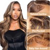Hxxcoup Women's Real Hair Wig, 4 x 1 Lace Human