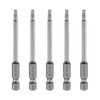 HARFINGTON 5pcs TT15 Security Torx Head Screwdriver Bit 3.15" (80mm)