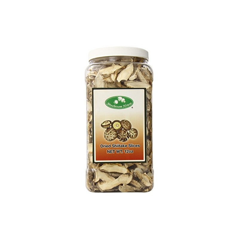 Mushroom House Dried Sliced Shiitake Mushrooms, Premium, 12 Ounce