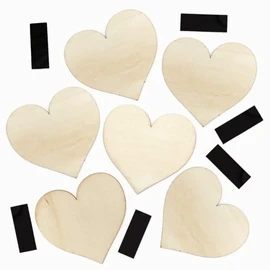 Baker Ross AX692 Heart Fridge Magnets - Pack of 12, Fridge Magnets for Kids Painting Arts and Crafts Activities, Great for Valentine’s Day,Small