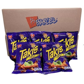 5 Bags ( 4 oz.) Of Takis Fuego Hot Chili Pepper & Lime Flavored Corn Snacks,