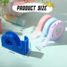 Maitys 3 Rolls Lash Tape Eyelash Tape for Eyelash Extension with Tape Dispenser Cutter Breathable Fabric PE Tape Under Eye for Sensitive Skin Eyelash Extensions Supplies(Blue,Pink,Purple,0.47")