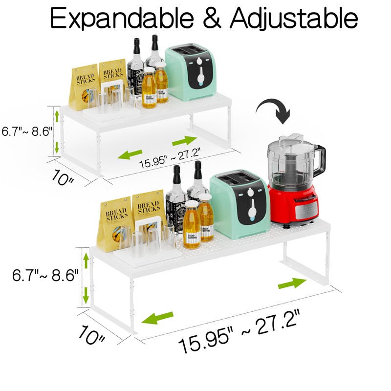Jojocross Adjustable Stackable Metal Storage Shelf Organizer - Expandable Wire