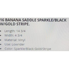 Unbranded 1 NEW BLACK SPARKLE, GOLD LINED BICYCLE BANANA SEAT  SCHWINNS FOR 16" BICYCLES