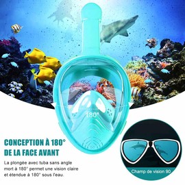 HINATAA Snorkel Mask for Kids, 180° Panoramic View, Free Breathing, Full Face Snorkel Mask, Anti-Fog and Anti-Leak, Suitable for Children Aged 4-15 Years (Pink)